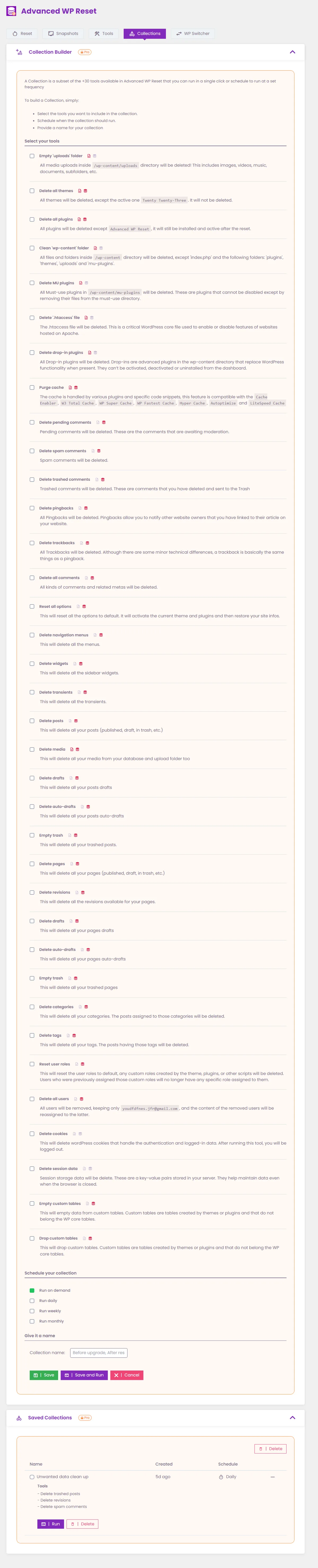 Advanced WordPress Reset – Debug, Recover & Reset WP ekran görüntüsü 4