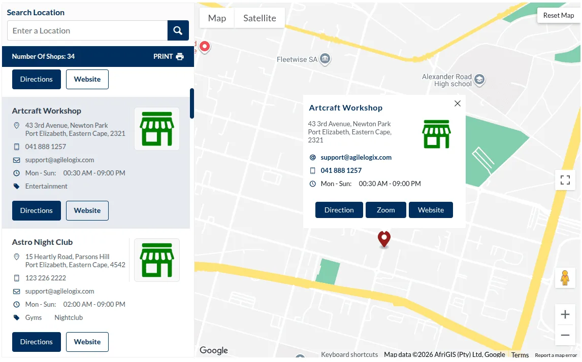 Store Locator WordPress ekran görüntüsü 2