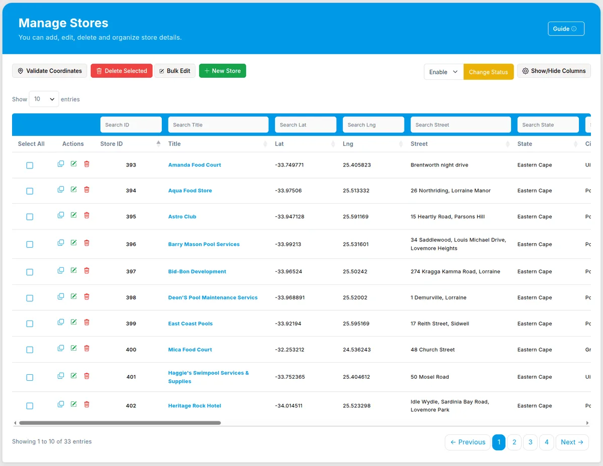 Store Locator WordPress ekran görüntüsü 4