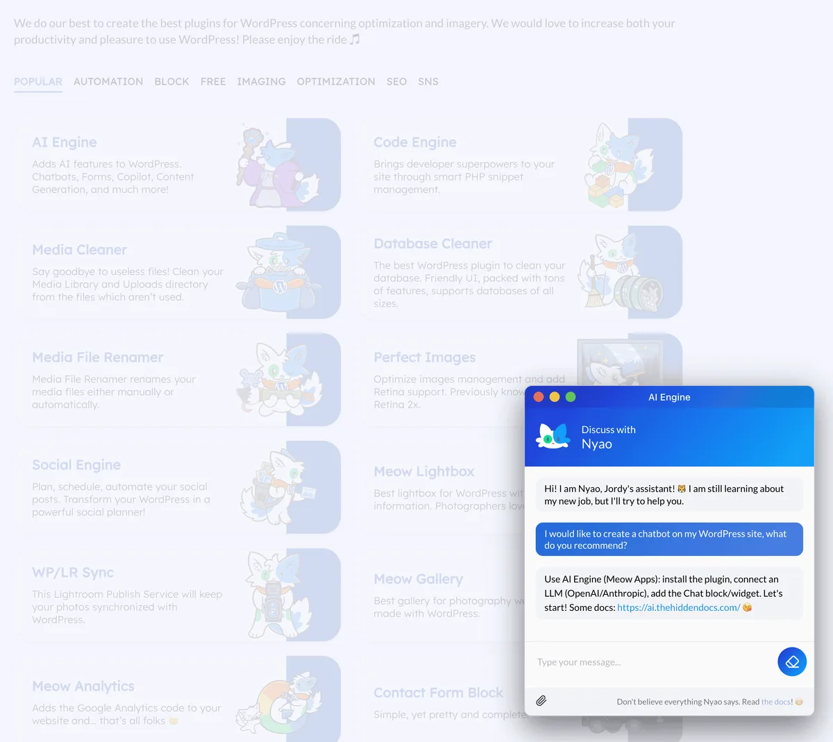 AI Engine – The Chatbot, AI Framework & MCP for WordPress ekran görüntüsü 1