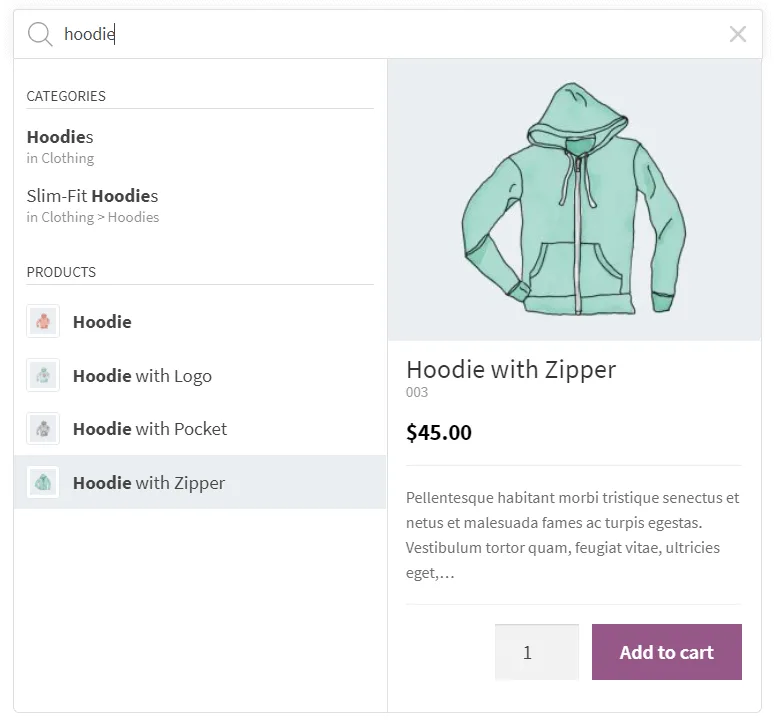 FiboSearch – Ajax Search for WooCommerce ekran görüntüsü 3