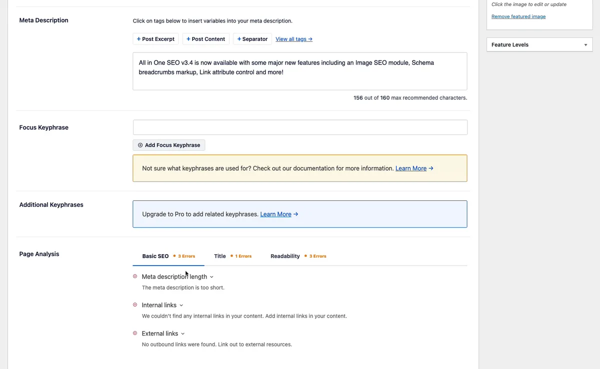All in One SEO – AI SEO Plugin to Boost SEO Rankings & Traffic (Schema, Local SEO, Sitemap & SEO Insights) ekran görüntüsü 2
