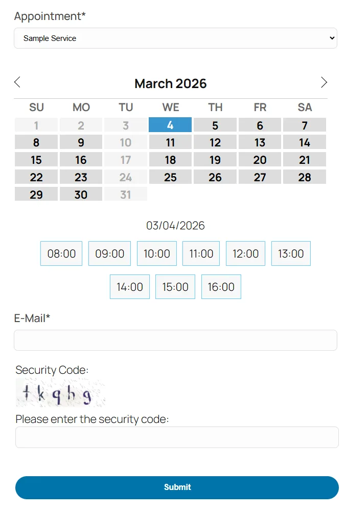 Appointment Hour Booking – Booking Calendar ekran görüntüsü 1