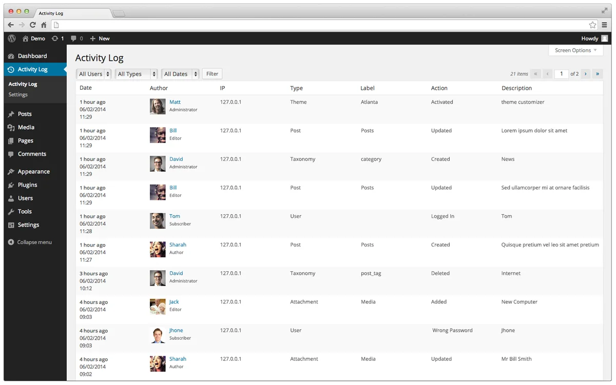 Activity Log – Monitor & Record User Changes ekran görüntüsü 1