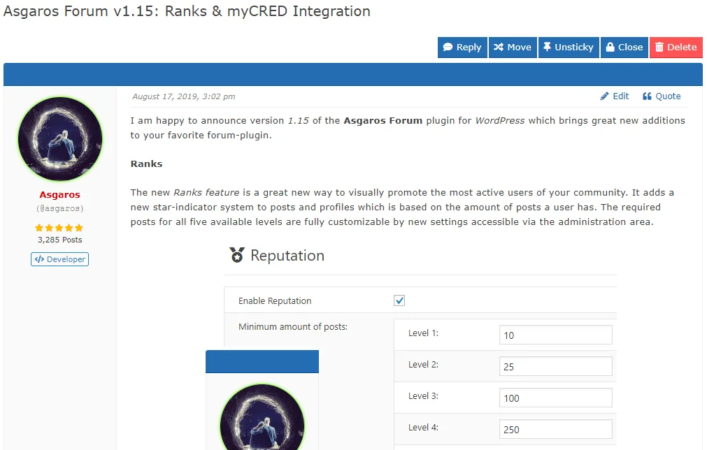 Asgaros Forum ekran görüntüsü 3