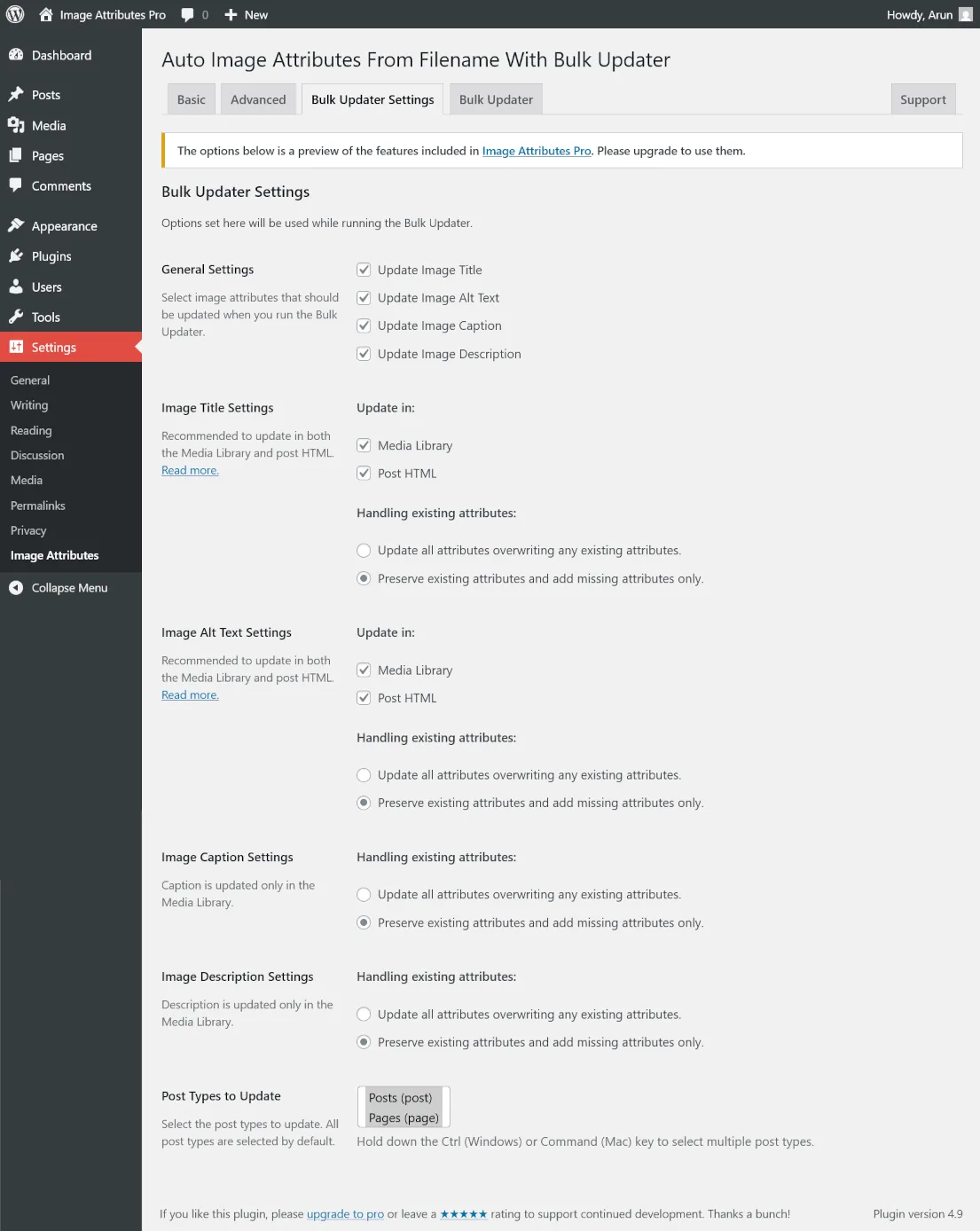 Auto Image Attributes From Filename With Bulk Updater (Add Alt Text, Image Title For Image SEO) ekran görüntüsü 3