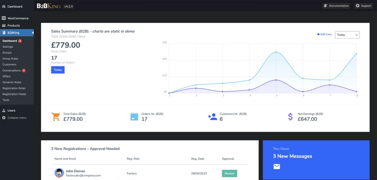 B2BKing — Ultimate WooCommerce B2B and Wholesale Plugin — Wholesale Prices, Bulk Order Form & More ekran görüntüsü 3