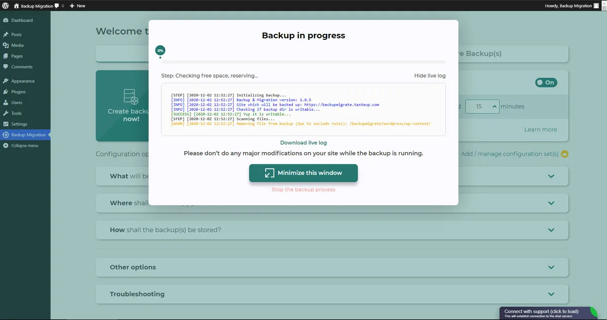 Backup Migration ekran görüntüsü 3