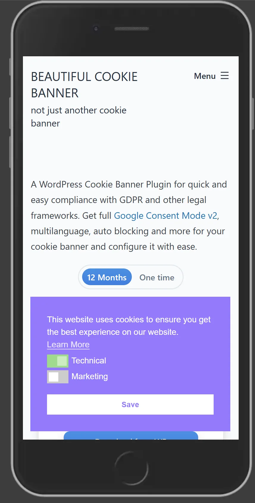 Beautiful Cookie Consent Banner ekran görüntüsü 1