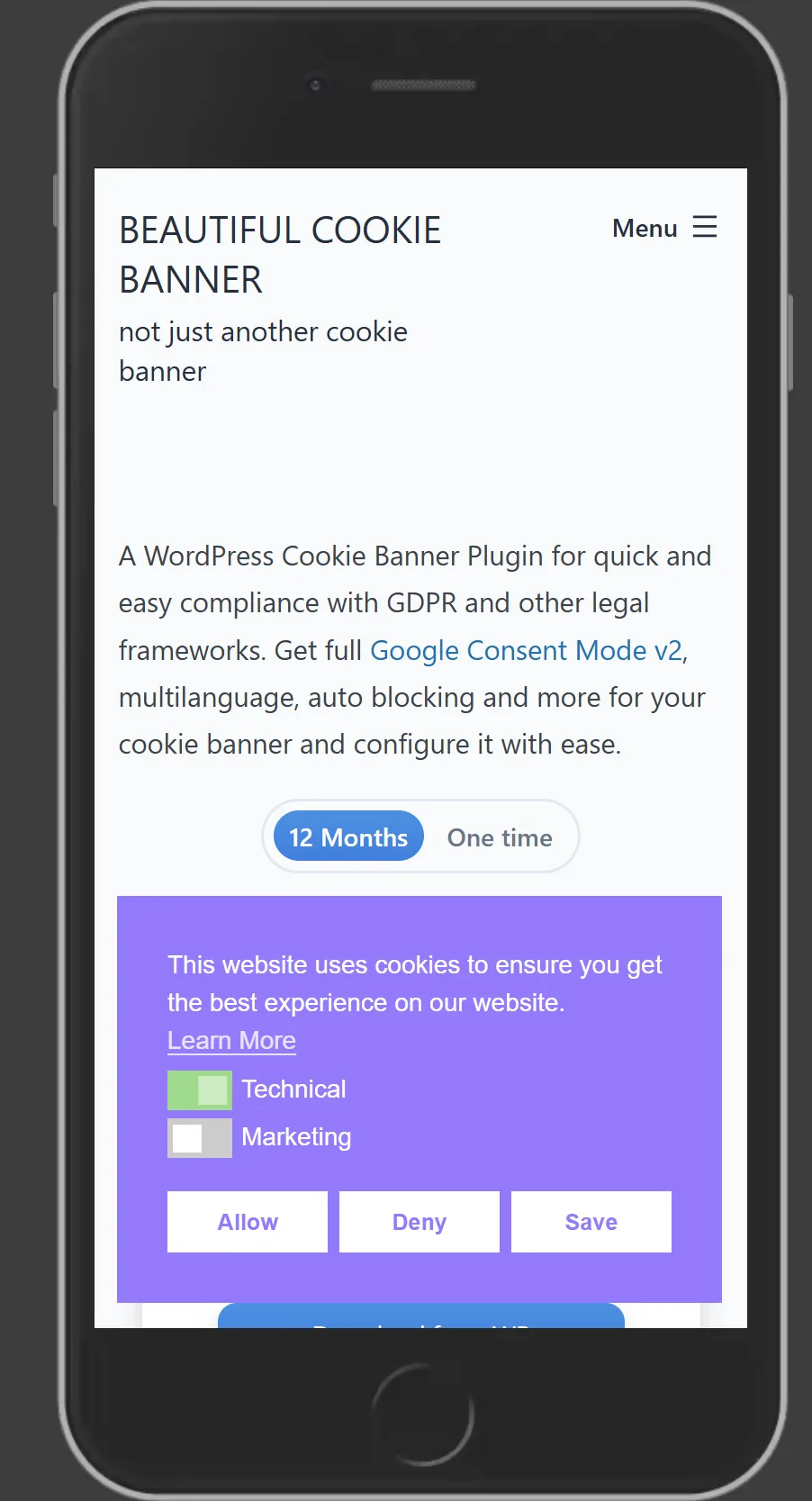 Beautiful Cookie Consent Banner ekran görüntüsü 2