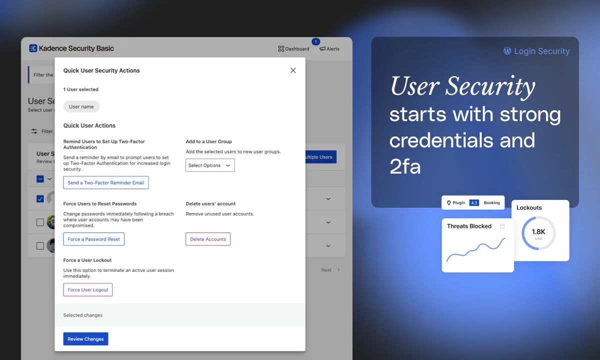 Kadence Security – Password, Two Factor Authentication, and Brute Force Protection ekran görüntüsü 3