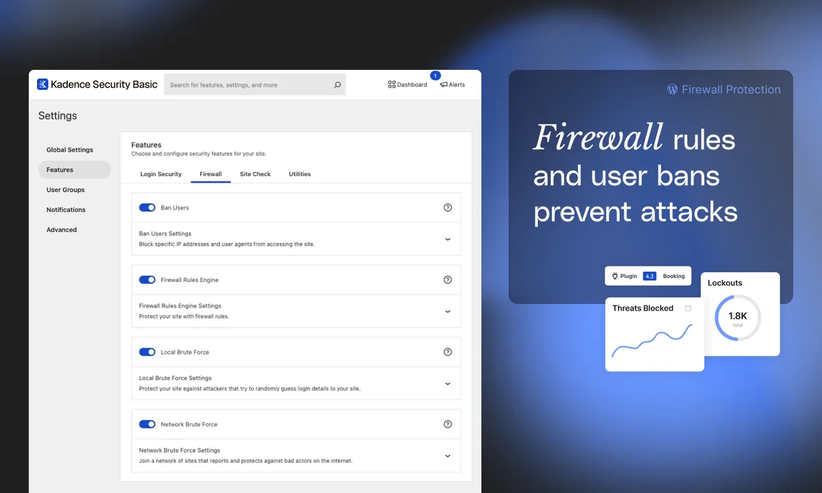 Kadence Security – Password, Two Factor Authentication, and Brute Force Protection ekran görüntüsü 4