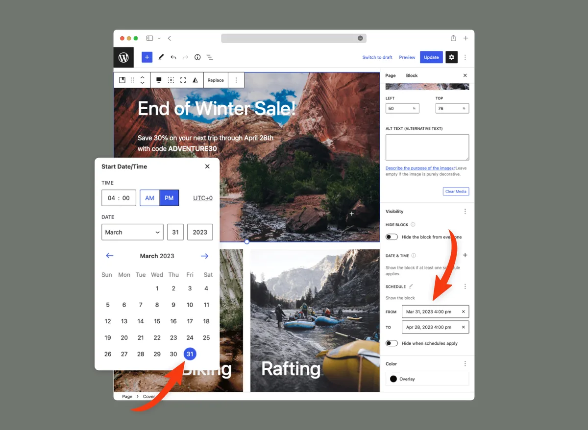 Block Visibility — Conditional Visibility Control for the Block Editor ekran görüntüsü 2