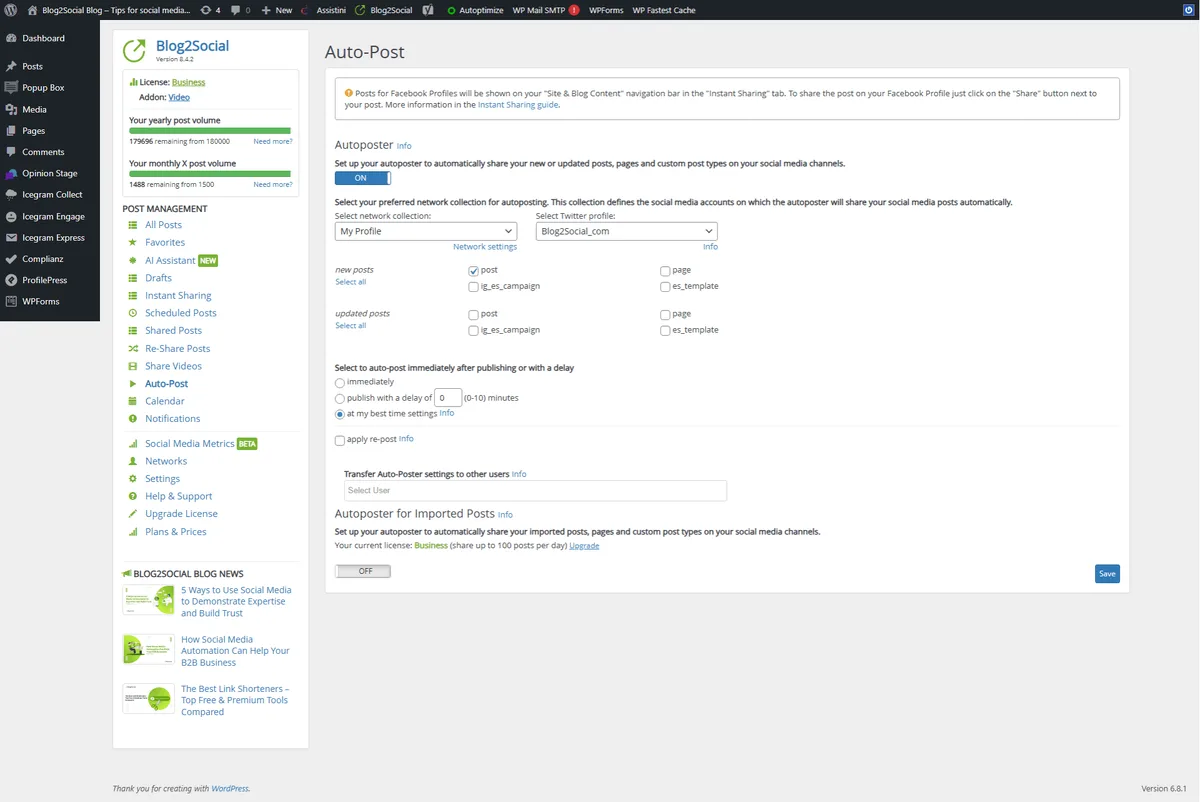 Blog2Social: Social Media Auto Post & Scheduler ekran görüntüsü 2