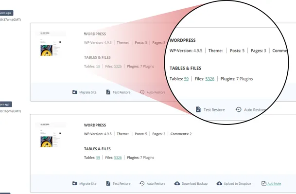 BlogVault Backup & Staging ekran görüntüsü 1