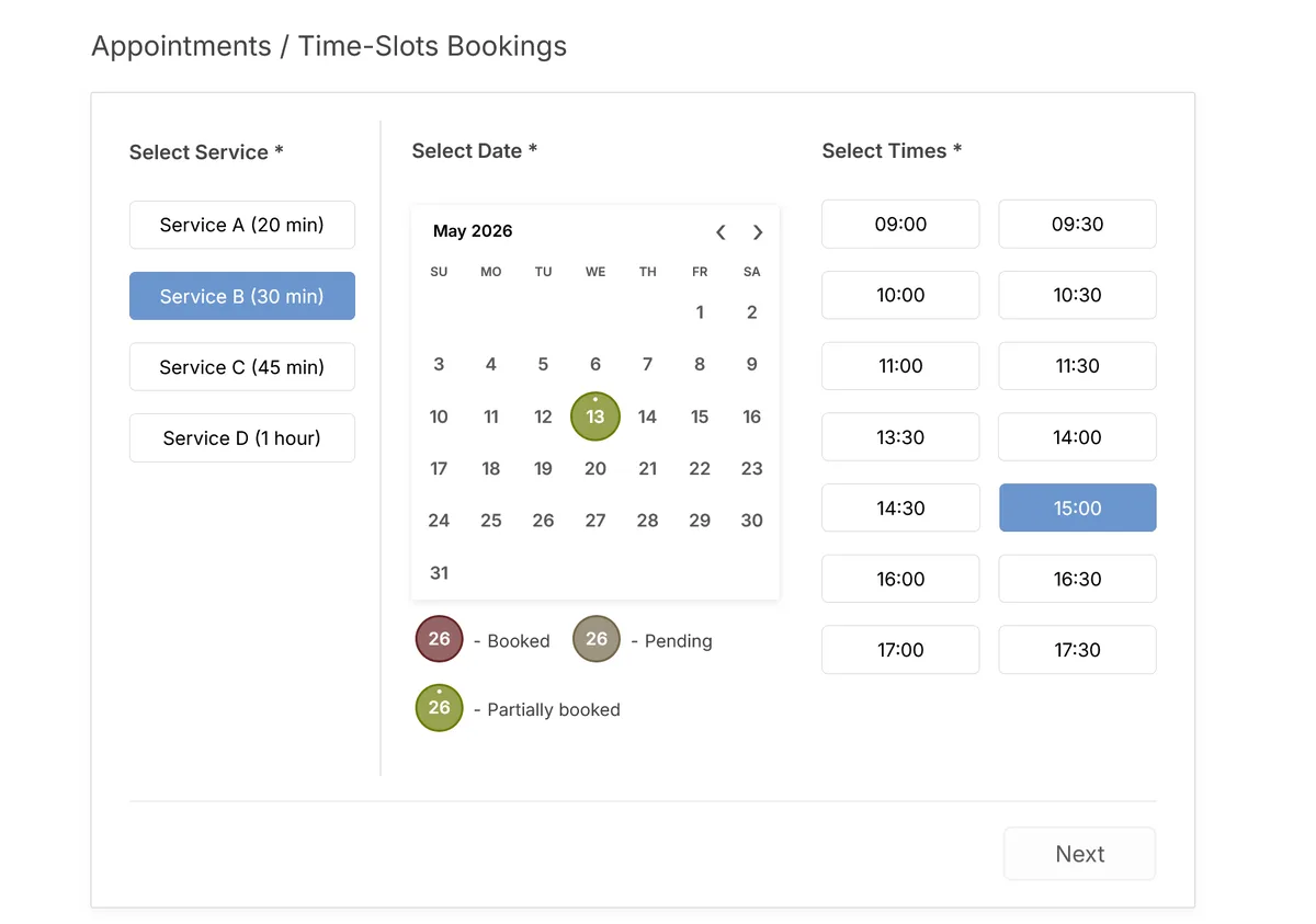 Booking Calendar ekran görüntüsü 3