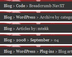 Breadcrumb NavXT ekran görüntüsü 1