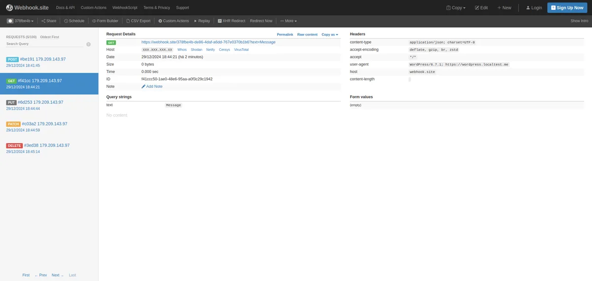 CF7 to Webhook ekran görüntüsü 3
