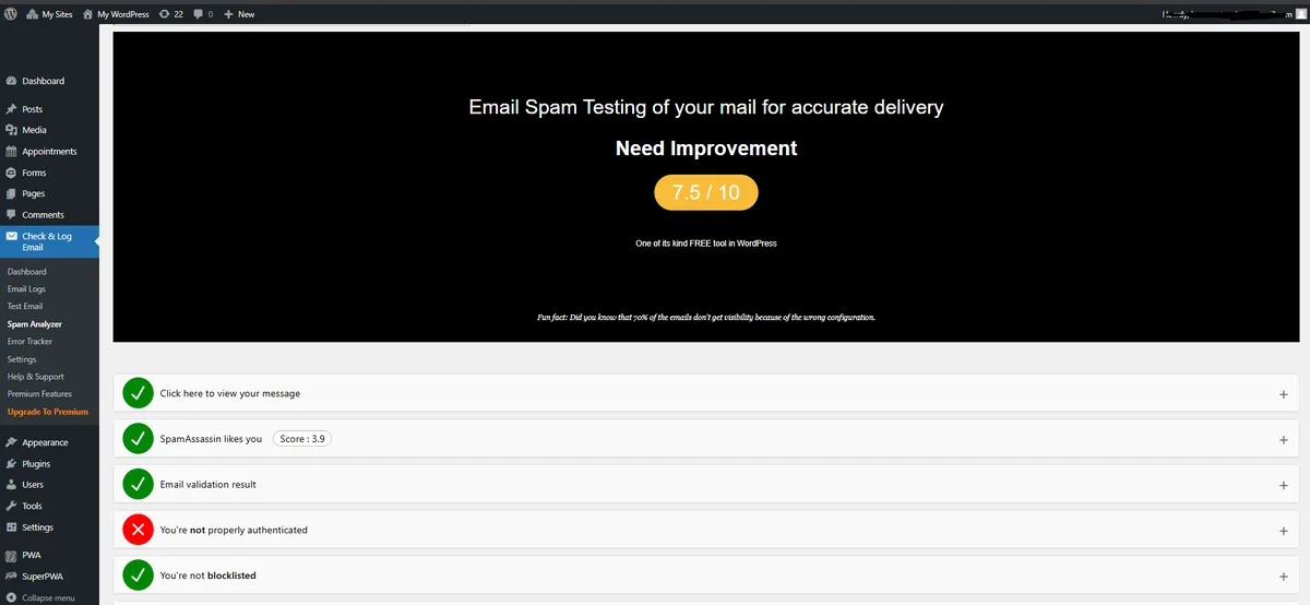 Check & Log Email – Easy Email Testing & Mail logging ekran görüntüsü 4