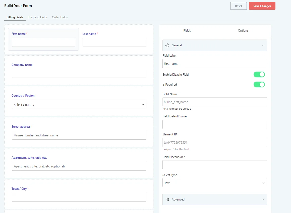Checkout Field Editor for WooCommerce – Checkout Manager ekran görüntüsü 2