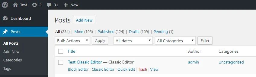 Classic Editor ekran görüntüsü 3