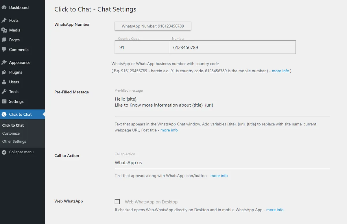 Click to Chat – HoliThemes ekran görüntüsü 3