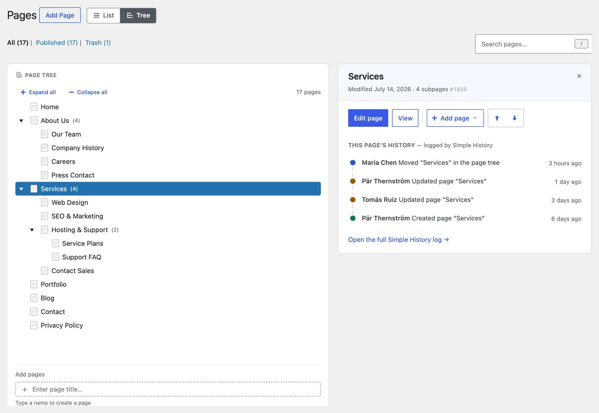 CMS Tree Page View – Reorder Pages with a Drag-and-Drop Tree ekran görüntüsü 1