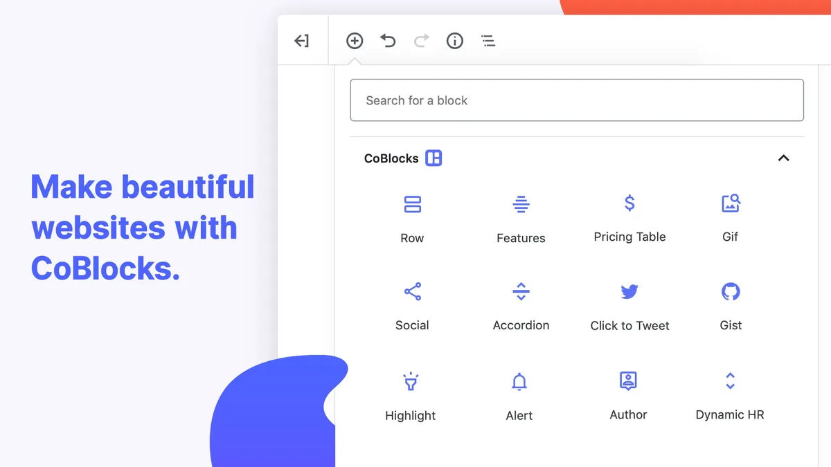 Page Builder Gutenberg Blocks – CoBlocks ekran görüntüsü 1