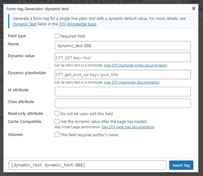 DTX – Dynamic Text Extension for Contact Form 7 ekran görüntüsü 2