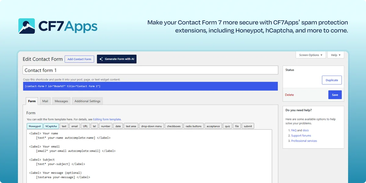 CF7 Apps – Honeypot, Database, Redirection, Webhook, and Addons for Contact Form 7 ekran görüntüsü 4