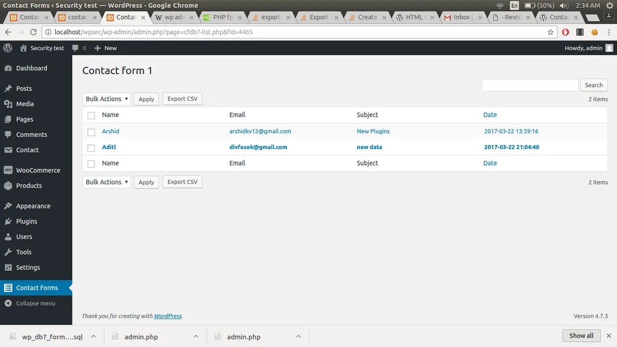 Database Addon for Contact Form 7 – CFDB7 ekran görüntüsü 1