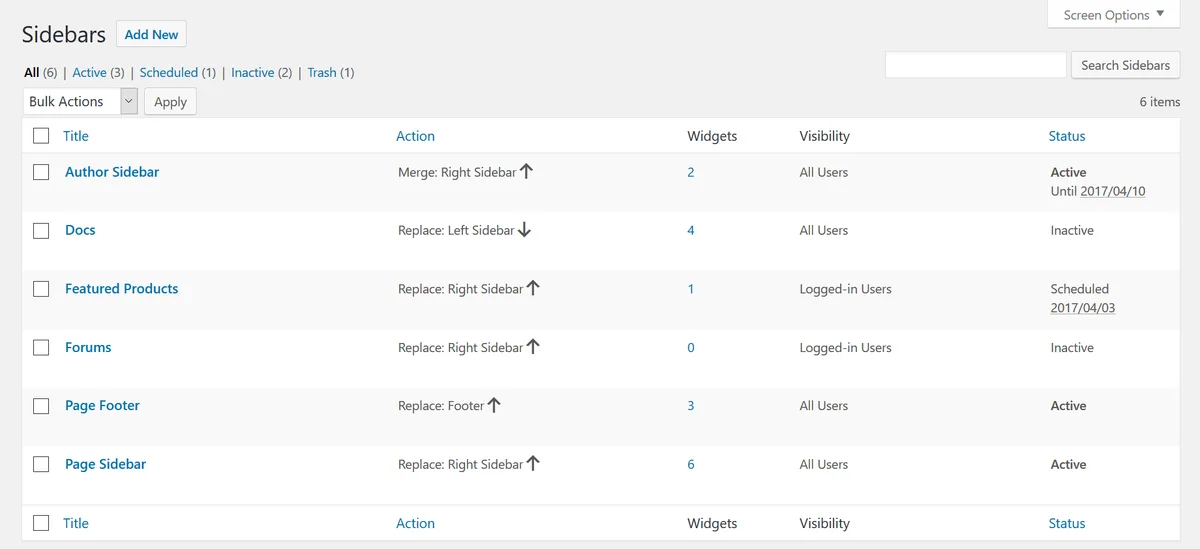 Content Aware Sidebars – Fastest Widget Area Plugin ekran görüntüsü 2