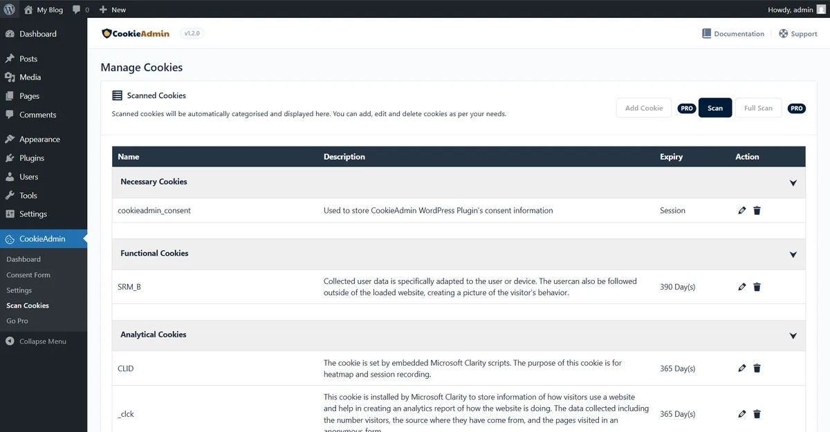 CookieAdmin – Cookie Consent Banner ekran görüntüsü 4