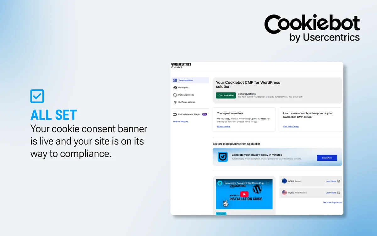 Cookiebot by Usercentrics – Automatic Cookie Banner for GDPR/CCPA & Google Consent Mode ekran görüntüsü 3