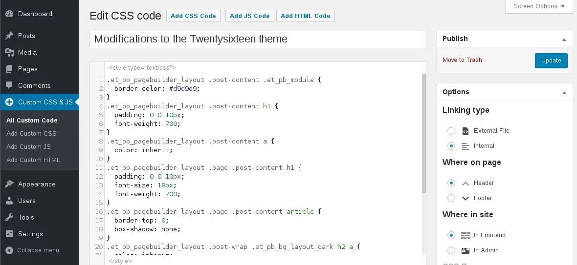 Simple Custom CSS and JS ekran görüntüsü 2