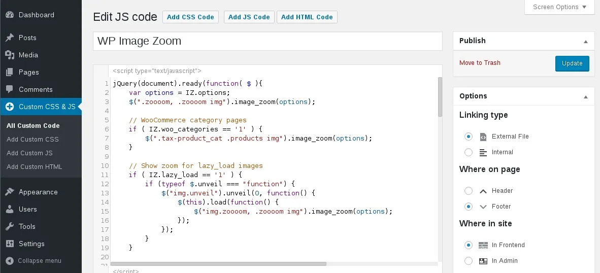 Simple Custom CSS and JS ekran görüntüsü 3