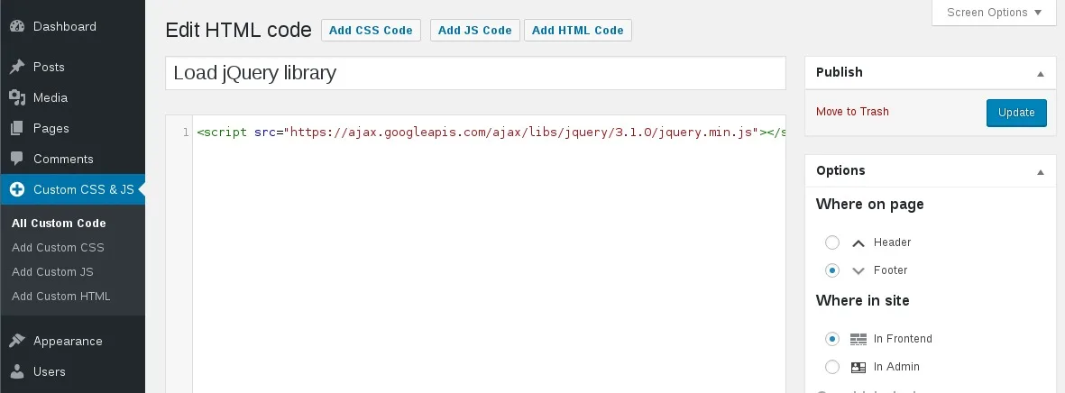 Simple Custom CSS and JS ekran görüntüsü 4