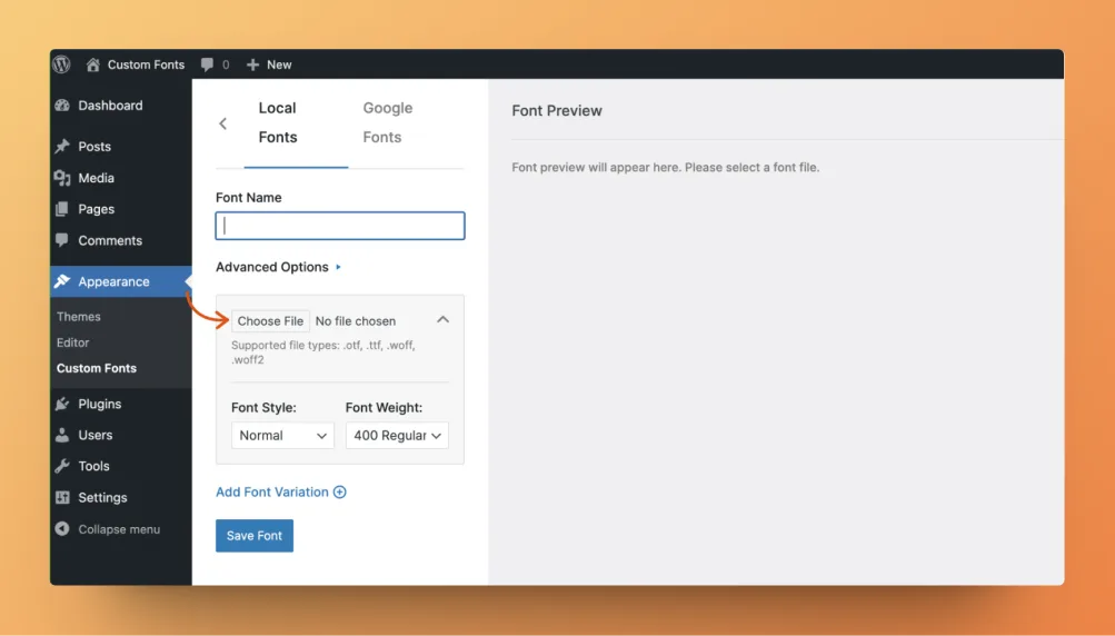 Custom Fonts – Host Your Fonts Locally ekran görüntüsü 2