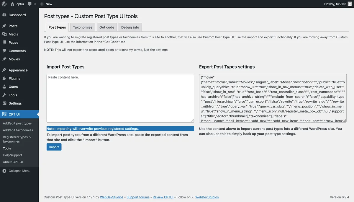Custom Post Type UI ekran görüntüsü 4