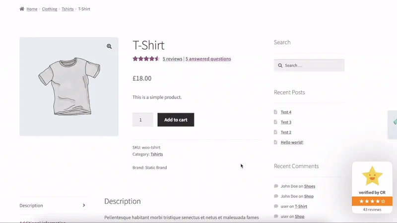 Customer Reviews for WooCommerce ekran görüntüsü 1