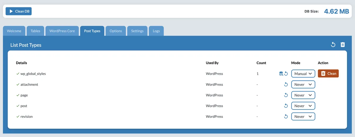 Database Cleaner ekran görüntüsü 3