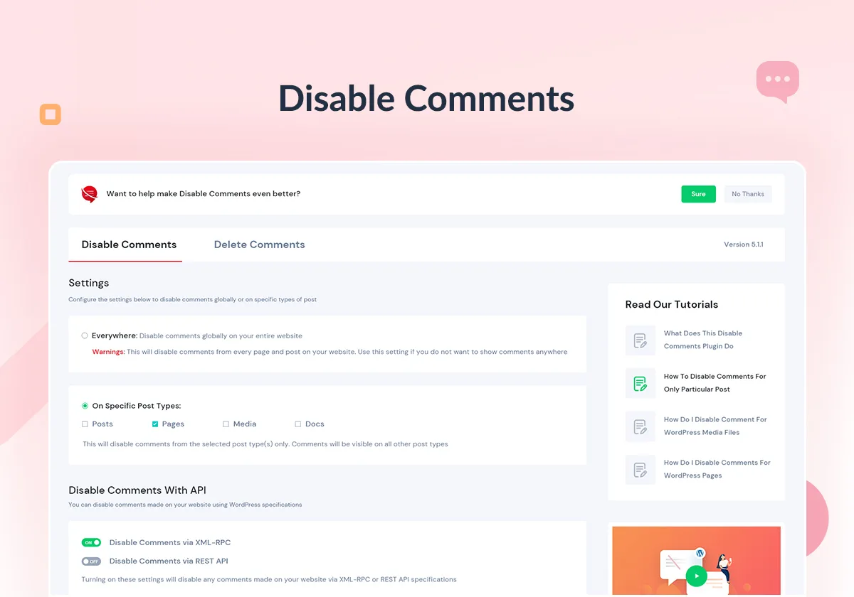 Disable Comments – Remove Comments & Stop Spam [Multi-Site Support] ekran görüntüsü 1