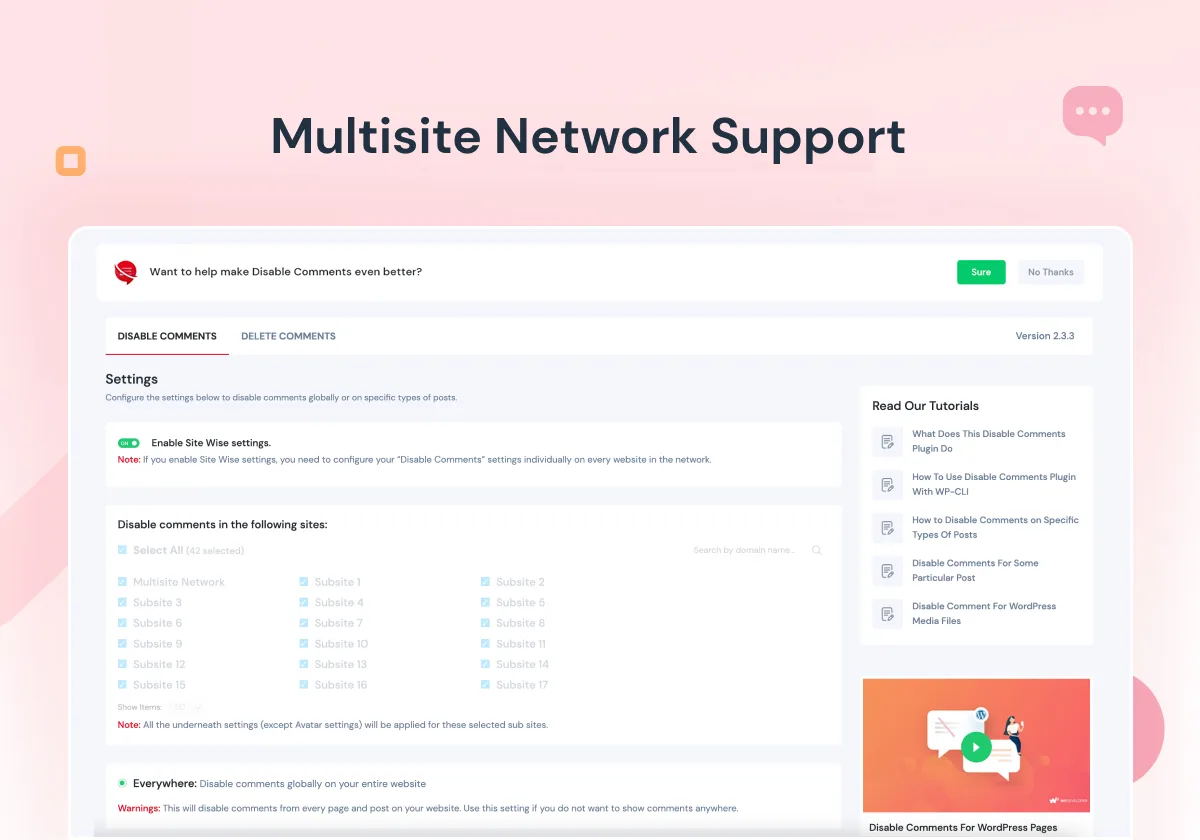 Disable Comments – Remove Comments & Stop Spam [Multi-Site Support] ekran görüntüsü 3