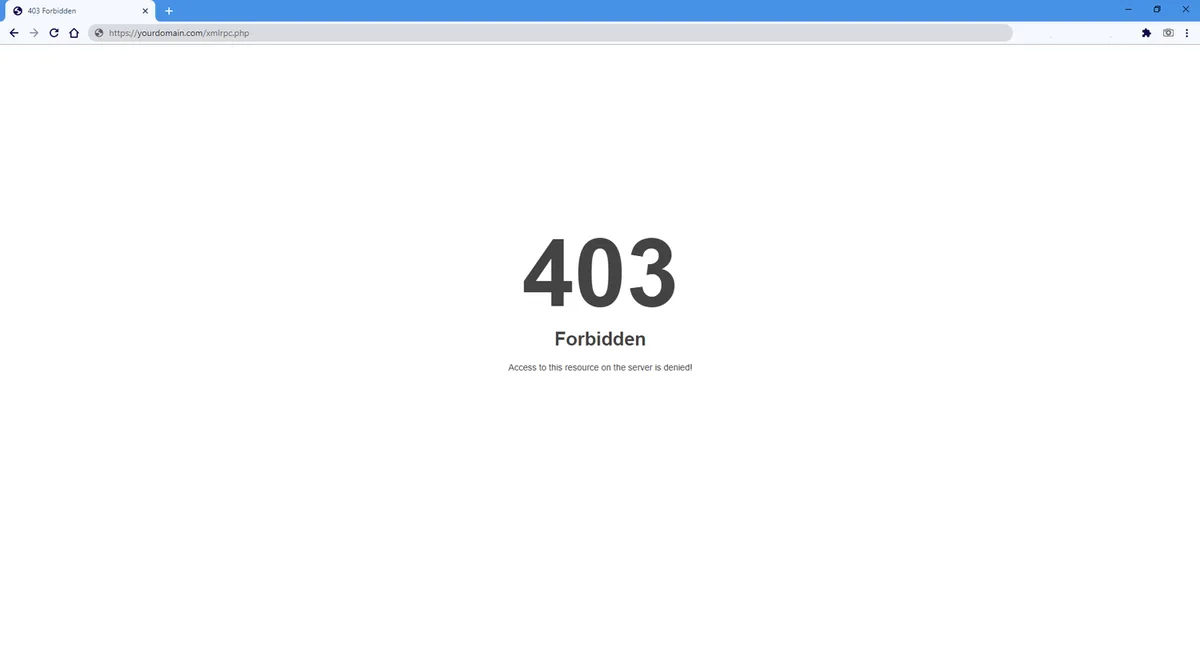 Disable XML-RPC-API ekran görüntüsü 1