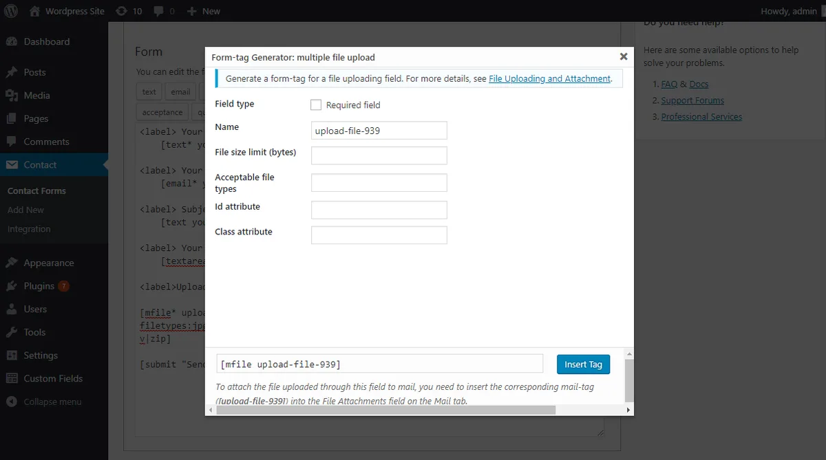 Drag and Drop Multiple File Upload for Contact Form 7 ekran görüntüsü 2