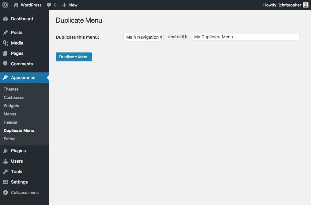 Duplicate Menu ekran görüntüsü 1