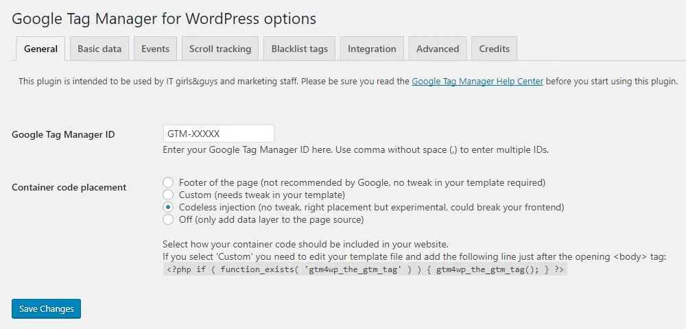 GTM4WP – A Google Tag Manager (GTM) plugin for WordPress ekran görüntüsü 1