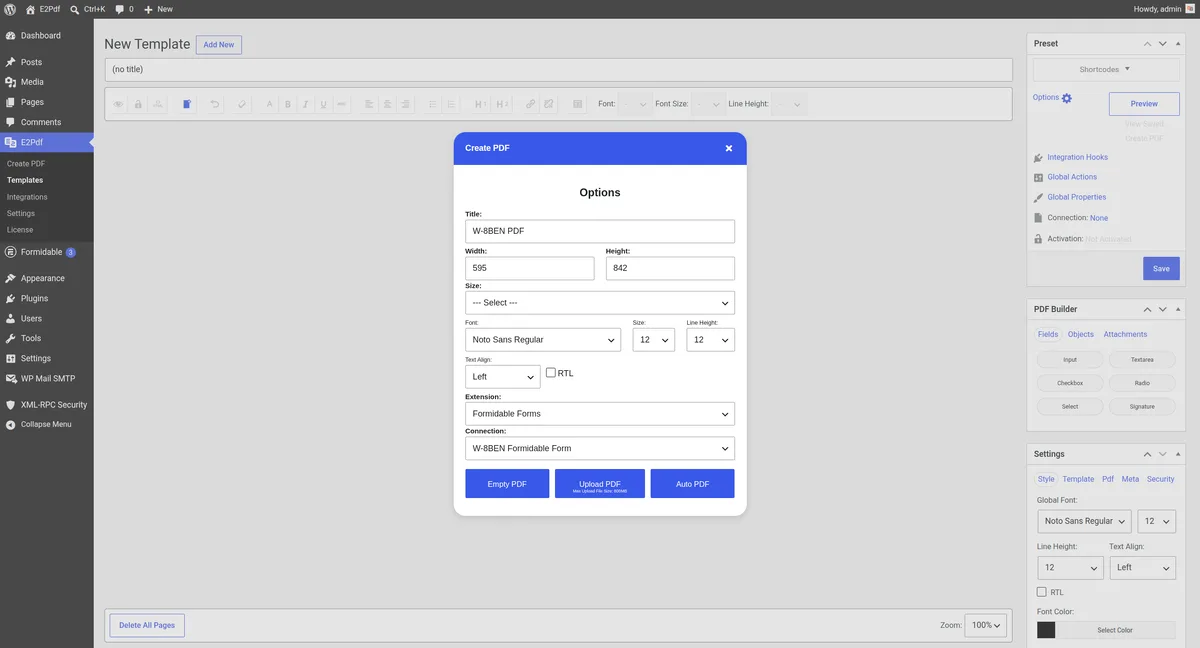 E2Pdf – Export Pdf Tool for WordPress ekran görüntüsü 1