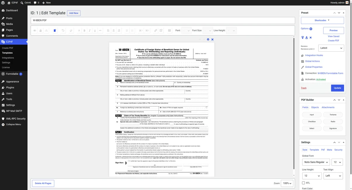E2Pdf – Export Pdf Tool for WordPress ekran görüntüsü 2