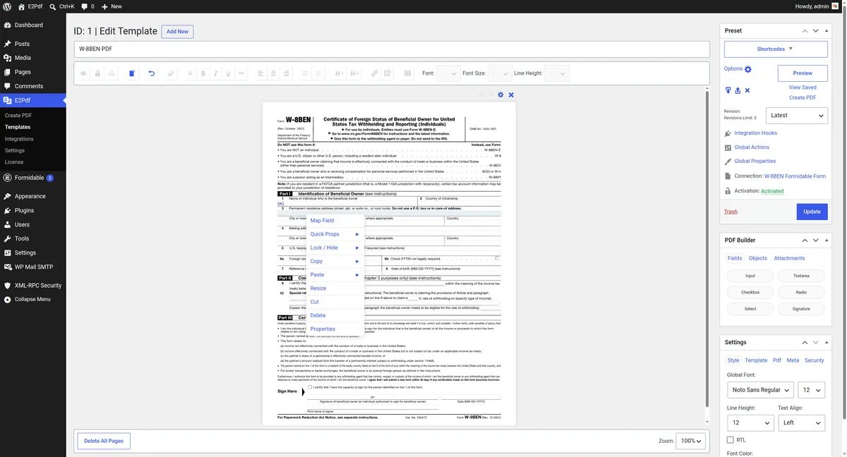 E2Pdf – Export Pdf Tool for WordPress ekran görüntüsü 3